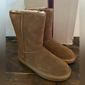 AOMAIS Suede Sherpa mid calf wool lined winter boots boots, women's size 8